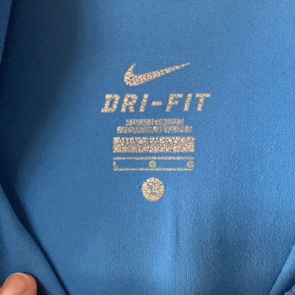 Nike Dri-Fit Athletic Blue quarter zip sweatshirt jacket size large - Picture 6 of 6